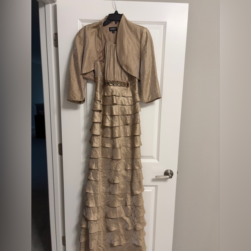 Adrianna Papell Evening Dress Womens 2 Tiered maxi dress size 6